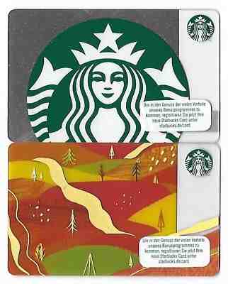 2 Starbucks Card Germany Metallic Siren + Fall Autumn new design -6154/6156- NEW - Sold on eBay Sep, 30th 2018 for $4.90