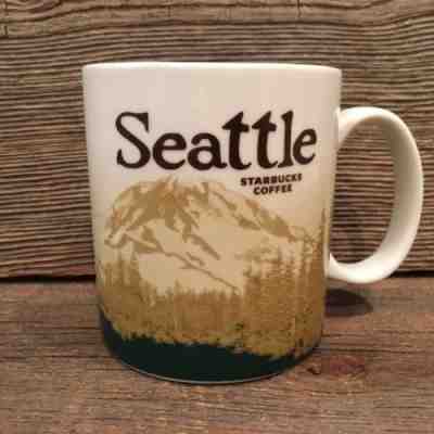 Starbucks 2008 Icon Series Seattle Mt. Rainier V1 Mug/Cup ~ Rare Version ~ - Sold on eBay Nov, 3rd 2018 for $140.00