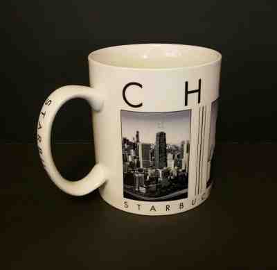 HUGE Starbucks Chicago Mug City Scenes Series 2003 18oz. 4 Iconic sites   - Sold on eBay Nov, 3rd 2018 for $12.00