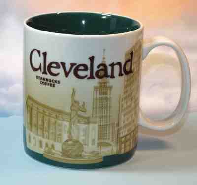 RARE Starbucks Coffee Mug 16oz Cleveland Ohio 2009 Global Icon Collectors Series - Sold on eBay Nov, 2nd 2018 for $90.00