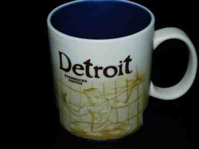 DETROIT Starbucks Coffee Cup Collectors Series City Icon Mug Rare 2011 16oz  - Sold on eBay Oct, 23rd 2018 for $24.99