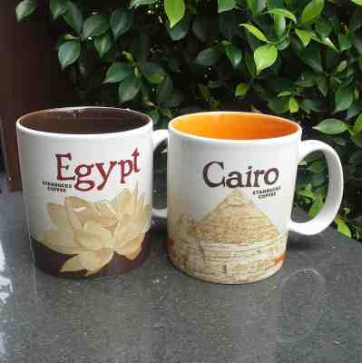 2 Original Starbucks Coffee Mugs Global Icon City Series 2015-2017 Egypt & Cairo - Sold on eBay Oct, 20th 2018 for $40.00