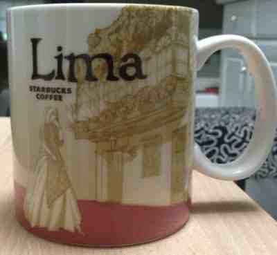 Starbucks Coffee Mug Cup Lima Peru Global Icon Series Rare Free Shipping