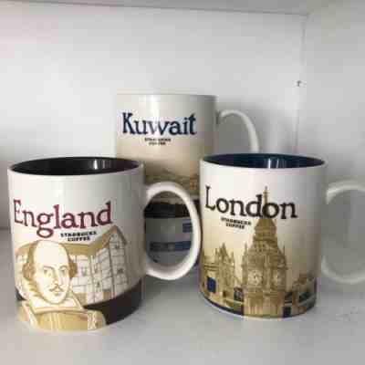 RARE Starbucks LONDON ENGLAND & KUWAIT Global Icon Series Coffee Mug Cup 16oz - Sold on eBay Sep, 29th 2018 for $38.00