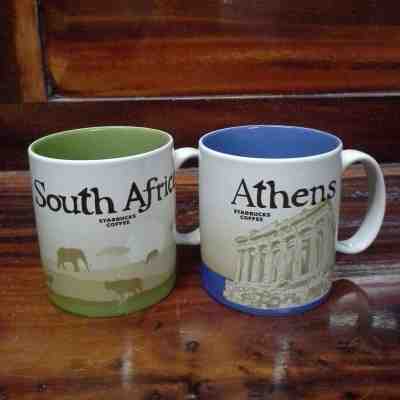 2 Starbucks Coffee Mugs Global Icon City Series 2016-2017 South Africa & Athens - Sold on eBay Sep, 26th 2018 for $140.00