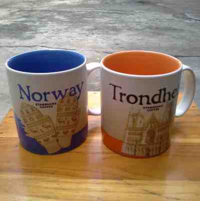 2 Starbucks Coffee Mugs Global Icon City Series 2016-2017 Norway & Trondheim - Sold on eBay Sep, 25th 2018 for $57.00
