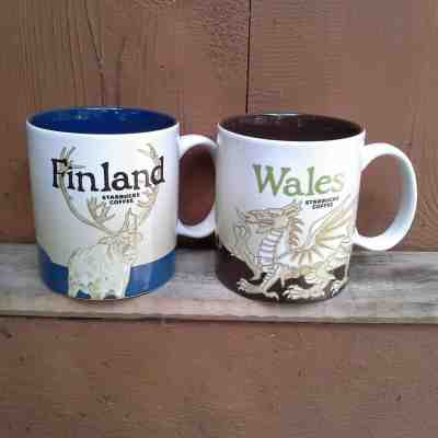 2 Starbucks Coffee Mugs Icon City Series 2017 Finland & Wales - Sold on eBay Sep, 20th 2018 for $69.00