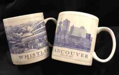 Set Of 2 Starbucks ARCHITECTURE SERIES City Mugs VANCOUVER WHISTLER Icon - Sold on eBay Sep, 11th 2018 for $32.00