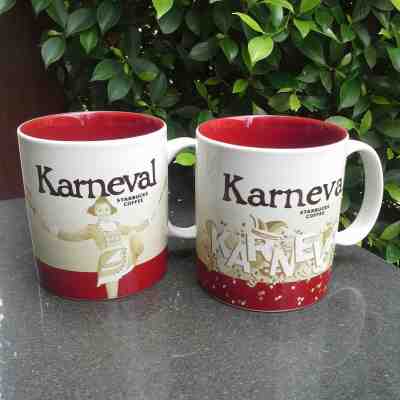 2 Starbucks Coffee Mugs Global Icon City Series 2015-2017 Karneval ver.1 & ver.2 - Sold on eBay Sep, 10th 2018 for $57.00
