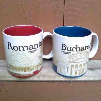 2 Starbucks Coffee Mugs Global Icon City Series 2016 Romania & Bucharest - Sold on eBay Sep, 9th 2018 for $57.00