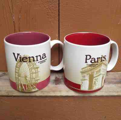 2 Starbucks Coffee Mugs Global Icon City Series 2016 Vienna & Paris ver.2 - Sold on eBay Sep, 4th 2018 for $57.00