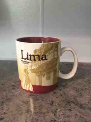STARBUCKS 2011 LIMA Peru Icon Collector Series COFFEE MUG Woman In Long Dress - Sold on eBay Sep, 3rd 2018 for $26.99