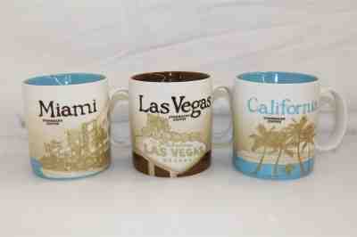 Starbucks Miami Global Icon, Las Vegas, California Collectors Series 16OZ Mugs - Sold on eBay Sep, 2nd 2018 for $19.16