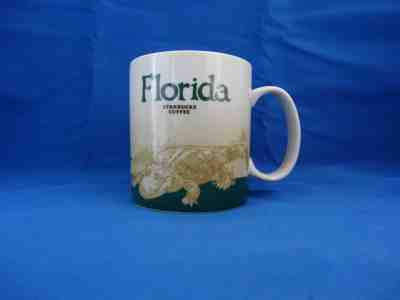 Starbucks 16 oz Coffee Mug Cup Florida Green Global Icon Series 2011 Alligator - Sold on eBay Aug, 31st 2018 for $15.00