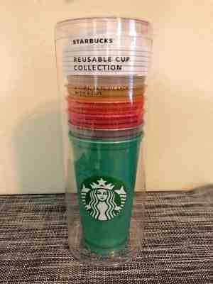 Starbucks Reusable Cup 2018 Holiday Collection 16 Oz Limited Edition 6 Cups/Lids - Sold on eBay Nov, 4th 2018 for $25.99