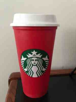 STARBUCKS RED 16 oz. TRAVEL REUSABLE LIMITED EDITION HOLIDAY CHRISTMAS 2018 CUP - Sold on eBay Nov, 2nd 2018 for $13.99