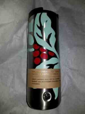 2018 Starbucks Vacuumed Insulated Tumbler 16oz Silver Holly Tree Limited Edition - Sold on eBay Oct, 31st 2018 for $12.99