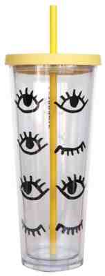 STARBUCKS WINK TUMBLER CUP 24oz LIMITED EDITION ACRYLIC YELLOW & CLEAR/BRAND NEW - Sold on eBay Oct, 31st 2018 for $39.99