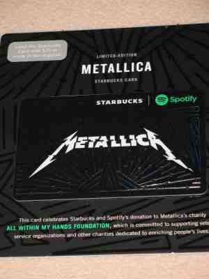 STARBUCKS Spotify GIFT CARD - METALLICA - LIMITED EDITION - BRAND NEW ! - Sold on eBay Oct, 30th 2018 for $1.80