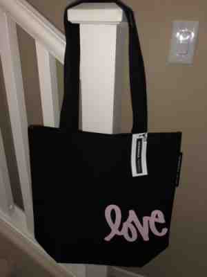 STARBUCKS Curtis Kulig Love Me Black & Pink Tote Bag Limited Edition 2018  NEW - Sold on eBay Oct, 30th 2018 for $31.79