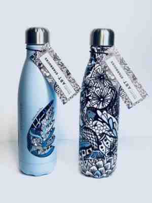 Starbucks Swell Kelsey Montague Art Bottles Limited Edition NEW Lot Of Two - Sold on eBay Oct, 23rd 2018 for $50.00
