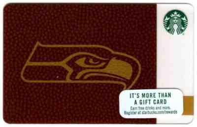 NEW Starbucks Gift Card  Seattle Seahawks 2017 -NFL Football Limited Edition - Sold on eBay Oct, 22nd 2018 for $1.91