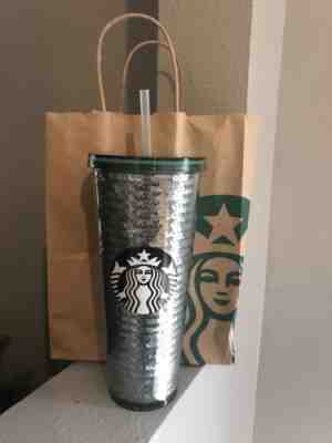 Starbucks 2017 Limited Edition Green Sequin 24oz Tumbler Cup New - Sold on eBay Oct, 19th 2018 for $29.95