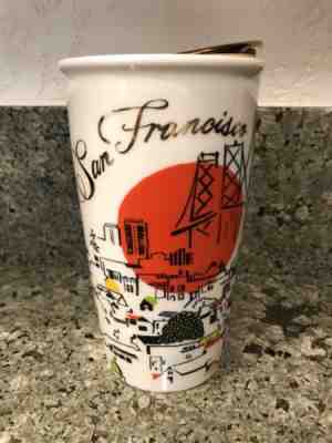 Limited Edition 2015 San Francisco Starbucks Ceramic Tumbler/Travel Mug 12 Oz - Sold on eBay Oct, 18th 2018 for $12.40