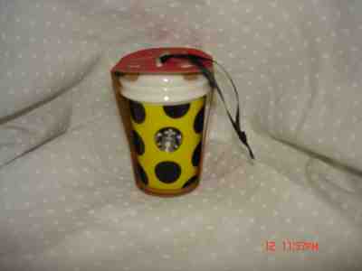 STARBUCKS 2015 YELLOW/BLACK DOTS LIMITED EDITION CHRISTMAS ORNAMENT  NWTS - Sold on eBay Oct, 18th 2018 for $6.95