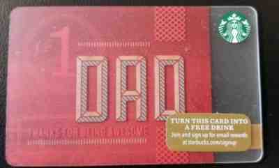STARBUCKS Gift Card 2015 #1 Dad Limited Edition NEW - Sold on eBay Oct, 17th 2018 for $1.00