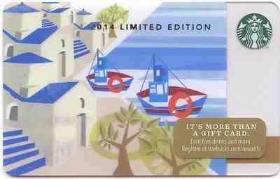 STARBUCKS Empty Gift Card GREEK ISLANDS Sea Limited Edition - Very Rare - Sold on eBay Oct, 14th 2018 for $3.50
