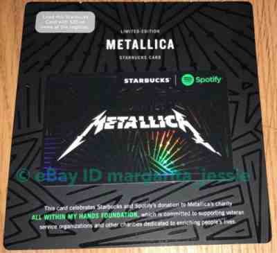 STARBUCKS SPOTIFY LIMITED EDITION CARD “METALLICA” NO VALUE 2017 NEW GIFT - Sold on eBay Oct, 13th 2018 for $2.89