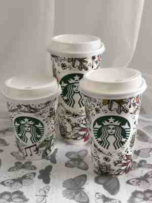 Starbucks Cup Europe Fall 2016 Paper Coffee Cups Limited Edition Lot Of 3 New - Sold on eBay Oct, 12th 2018 for $11.99