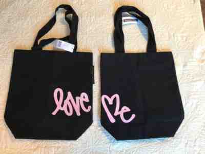 NWT Starbucks Curtis Kulig Love Me Black and Pink Tote Bag Limited Edition 2018 - Sold on eBay Oct, 12th 2018 for $27.00