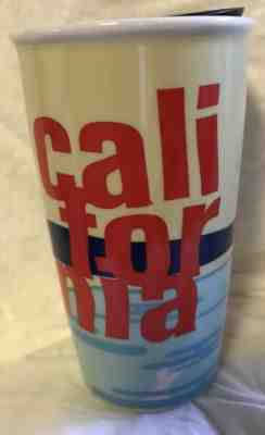 NEW! Starbucks CALIFORNIA Limited Edition 12 oz 6" Ceramic Travel Tumbler Mug - Sold on eBay Oct, 11th 2018 for $25.00