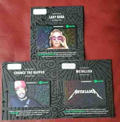 2017 Starbucks Spotify Set Metallica Lady Gaga Chance Limited Edition Card New - Sold on eBay Oct, 4th 2018 for $2.50