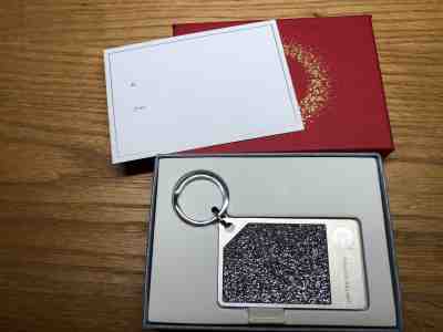 Starbucks 2015 Limited Edition Swarovski Crystal Silver Gift Card Keychain - NIB - Sold on eBay Sep, 29th 2018 for $170.00