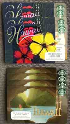 NEW Starbucks Hawaii Limited Edition Cave Canoe & Hibiscus Gift Cards LOT OF 8 - Sold on eBay Sep, 29th 2018 for $10.00