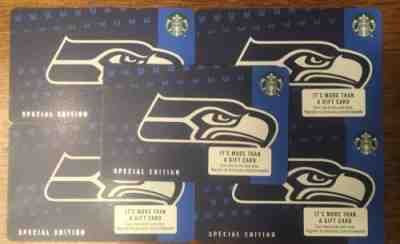 2018 Starbucks SEATTLE SEAHAWKS 5 Limited Edition Cards - New, Never swiped - Sold on eBay Sep, 26th 2018 for $15.00
