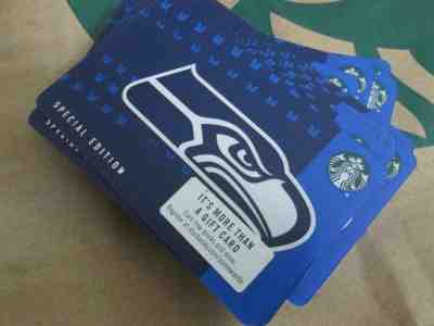 LOT OF 12 NEW 2018 Starbucks SEATTLE SEAHAWKS Gift Card Limited Edition - Sold on eBay Sep, 22nd 2018 for $21.75