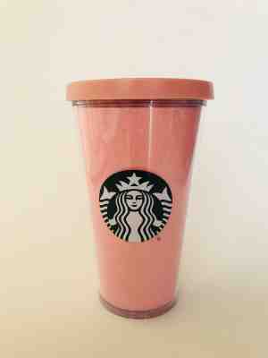 STARBUCKS 2017 LIMITED EDITION  Pink Rose Gold Glitter Cold Cup Tumbler 16 oz  - Sold on eBay Sep, 22nd 2018 for $23.99