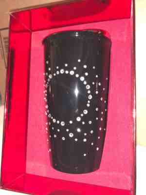 Starbucks Black Ceramic Swarovski Crystal Tumbler Rare limited edition. - Sold on eBay Sep, 20th 2018 for $34.99
