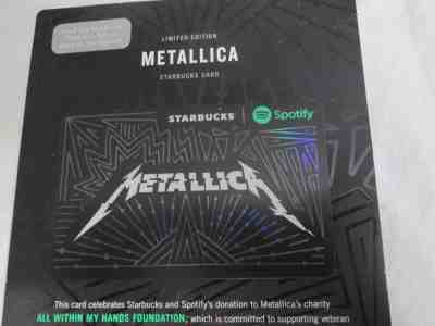 NEW Starbucks Limited Edition Metallica Spotify Gift Card 2017 - Sold on eBay Sep, 18th 2018 for $1.89