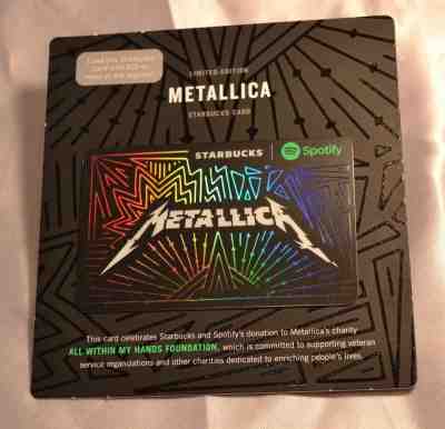 Starbucks 2017 Limited Edition METALLICA Gift Card Unused No Value - Sold on eBay Sep, 17th 2018 for $2.50