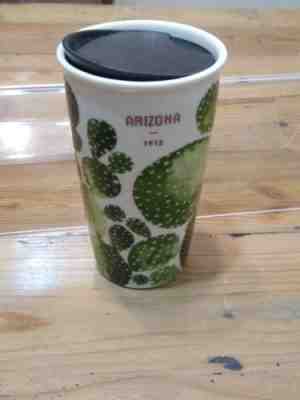Starbucks Mug Travel Tumbler Arizona Cactus Limited Edition Ceramic 12 Oz - Sold on eBay Sep, 14th 2018 for $33.00