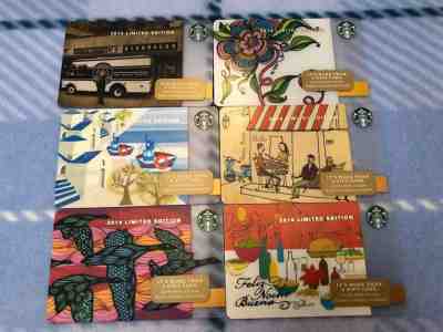 STARBUCKS Limited Edition Set of 6 Cards - NEW - UNUSED - FREE SHIPPING  - Sold on eBay Sep, 14th 2018 for $5.00