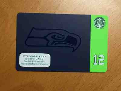 NEW Starbucks SEATTLE SEAHAWKS 12th Fan Gift Card 2015 Limited Edition  - Sold on eBay Sep, 8th 2018 for $2.95