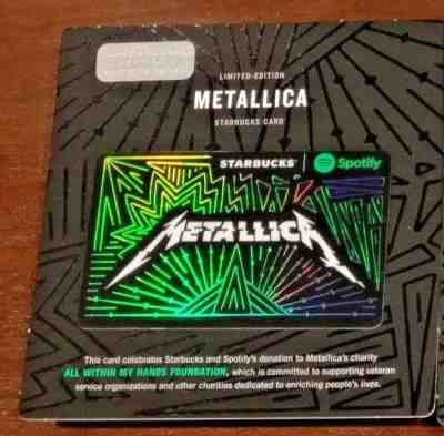 Starbucks 2017 Metallica Spotify Limited Edition Gift Card - Sold on eBay Sep, 7th 2018 for $2.45