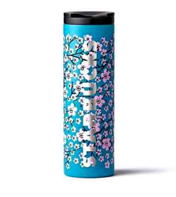 Starbucks Limited Edition Cherry Blossom Blue Stainless Steel Tumbler/16 oz - Sold on eBay Sep, 6th 2018 for $64.95