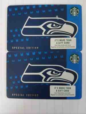 Set Of Two Starbucks Seattle 2018 Seahawks Limited Edition Gift Cards - Sold on eBay Sep, 6th 2018 for $4.99